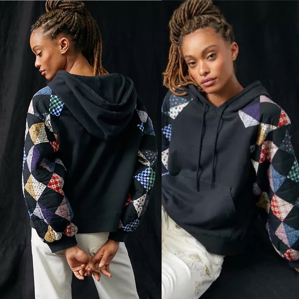 NWT Anthropologie Othilia Quilted Patchwork Sweatshirt hoodie